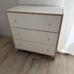 IKEA 3-Drawer Dresser - Modern White/Birch