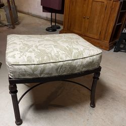 Metal Ottoman with Floral Cushion $19