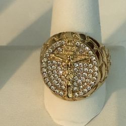 Men’s Ring Cross Set in Rhinestones 