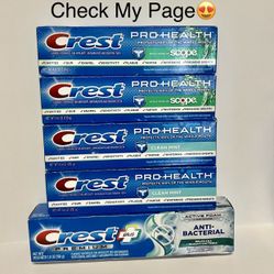 Crest pro Health With Scope/ Clean Mint/Antibacterial Toothpaste Set