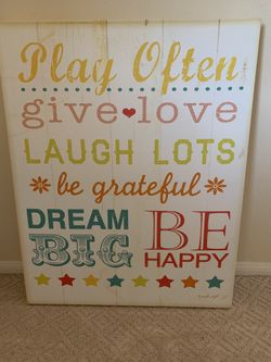 Decorative Canvas Board Wall 30 X 24 with Daily Affirmations