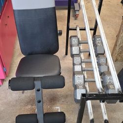 Dumbbell Weights Bench And Rack