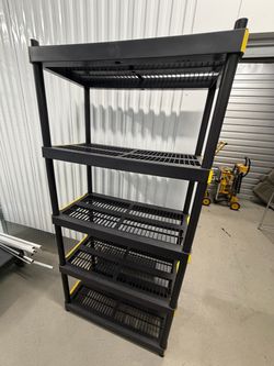 5 shelf plastic shelving unit