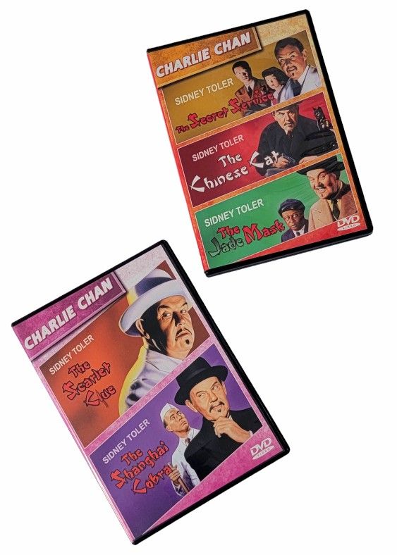 Charlie Chan 5 Mystery Movies  The Scarlet CLue Shanghai Cobra Jade Mask DVD B&W