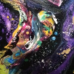 Original Acrylic Pour 8x10 Canvas