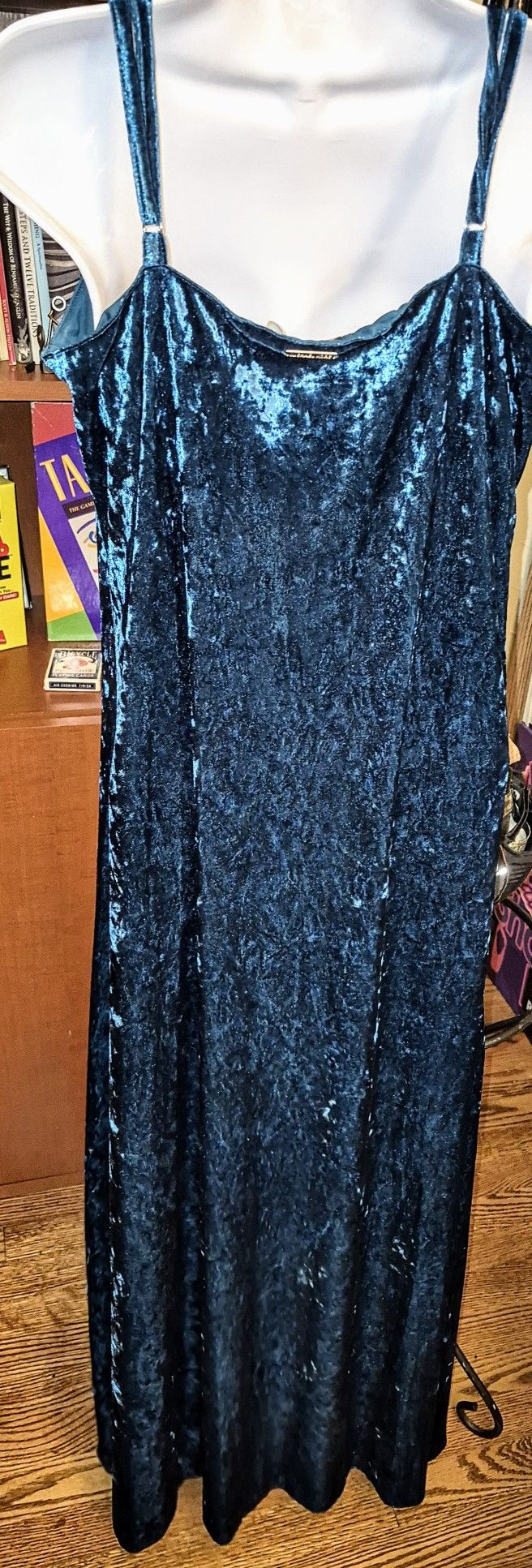 Women's XL Turquoise Crushed Velvet Michael Kors Maxi Dress