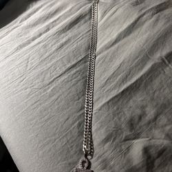 28” Real Silver 925 Chain With Cross Charm