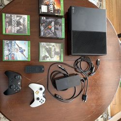 Xbox One with Two Controllers and Five Games