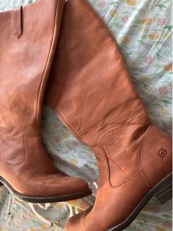 BORN Shaunie Brown Cognac Leather Knee High Boots