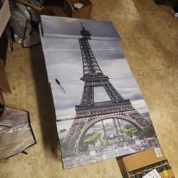 Large Eiffel Tower Multi Piece Canvas Decoration 