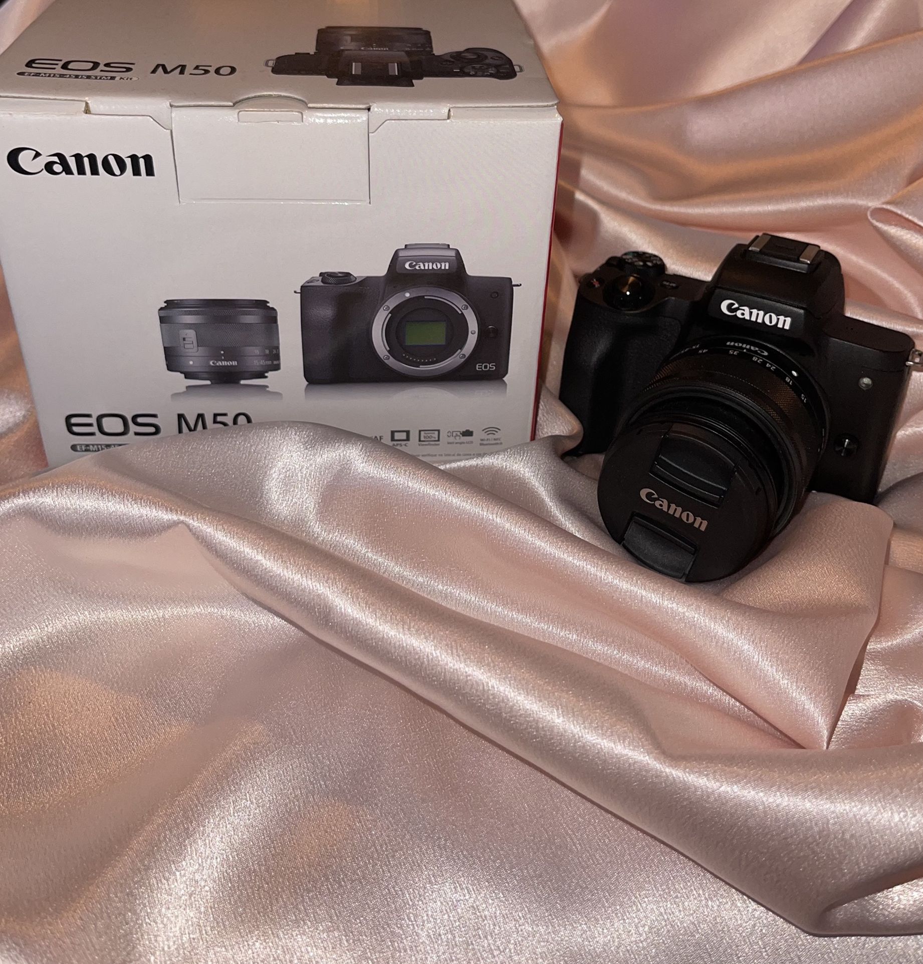 Canon - EOS M50 Mirrorless Camera with EF-M 15-45mm f/3.5-6.3 IS STM Zoom Lens - Black