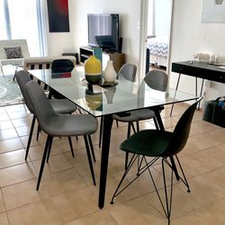 MILES GLASS DINING SET $259