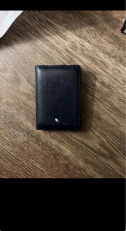 Montblanc navy blue Leather Card Holder
