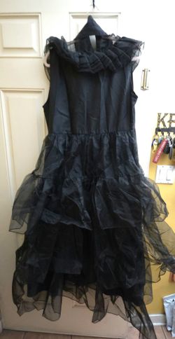 Wednesday Addams Style Black Ruffled Dress Costume Extra Large XL Halloween