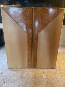 Rare 1994 German Modernist Media Cabinet – French Cherry & Satin Maple 