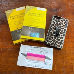 Loopy Case (Leopard Print )+Screen Savers & Extra Loops For iPhone 8+ 7+