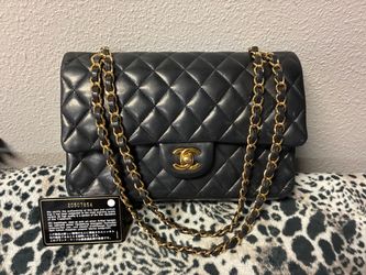 Chanel Vintage Classic Double Flap Bag Quilted Lambskin Medium 100% Authentic