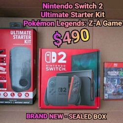 Nintendo Switch 2 + 
Ultimate Starter Kit + 
Pokémon Legends: Z-A Game