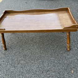Mid Century Modern Coffee Table  37 3/4” long  17 3/4” deep  18” tall in back  15” tall in front  