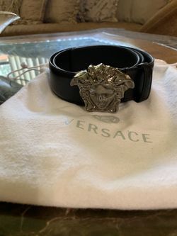 Authentic Men’s Versace Leather Medusa Buckle-Belt
