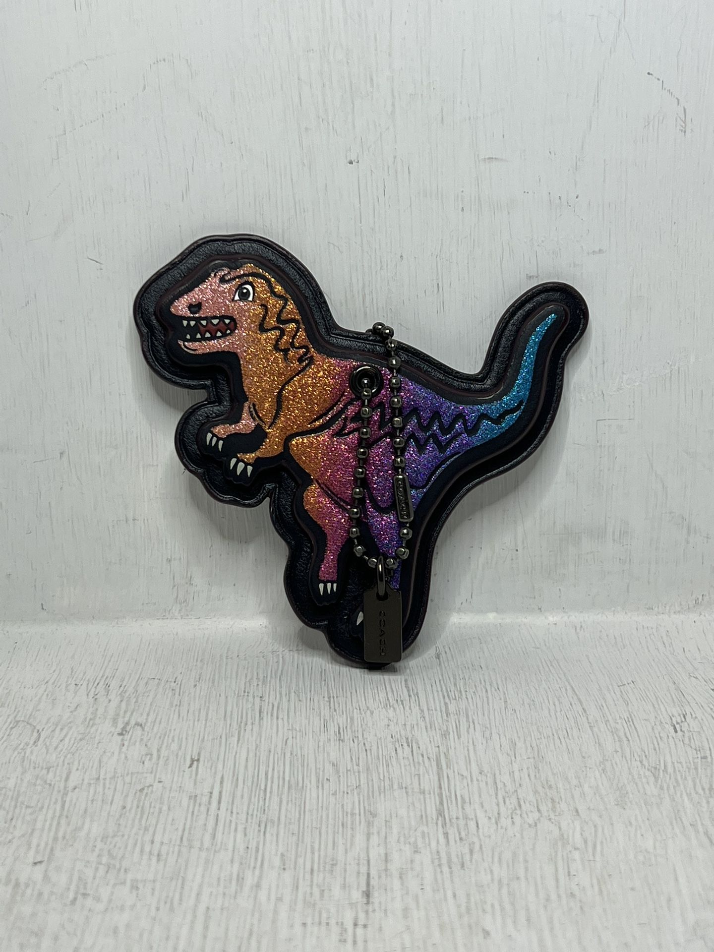 Coach 88779 Rexy Bag Charm - Black Multicolor Glitter Ombré Leather Bag Charm