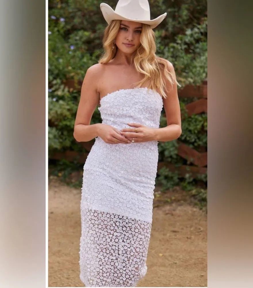 12th Tribe Sequin Strapless Dress Medium