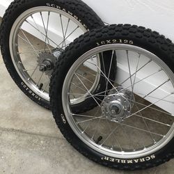 Ultra Rare , Alloy , Aluminum , OG Raised Letters Scrambler Nobby , 16” , 7B , Spin Straight , Pit Bike ,  Located In LaHabra Ca 