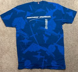 NWT Northrop Grumman Blue AOP Planes B2 Bomber T Shirt Men’s XL