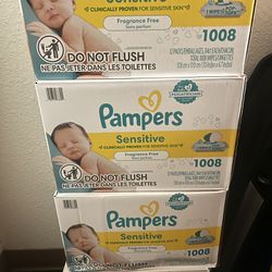 4 Boxes Of Baby Wipes 1008 Count 