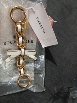 coach Gold Chain Bow Bag Charm Keychain