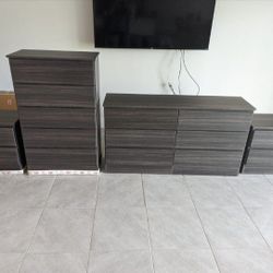 DRESSER, CHEST AND TWO NIGHSTANDS 