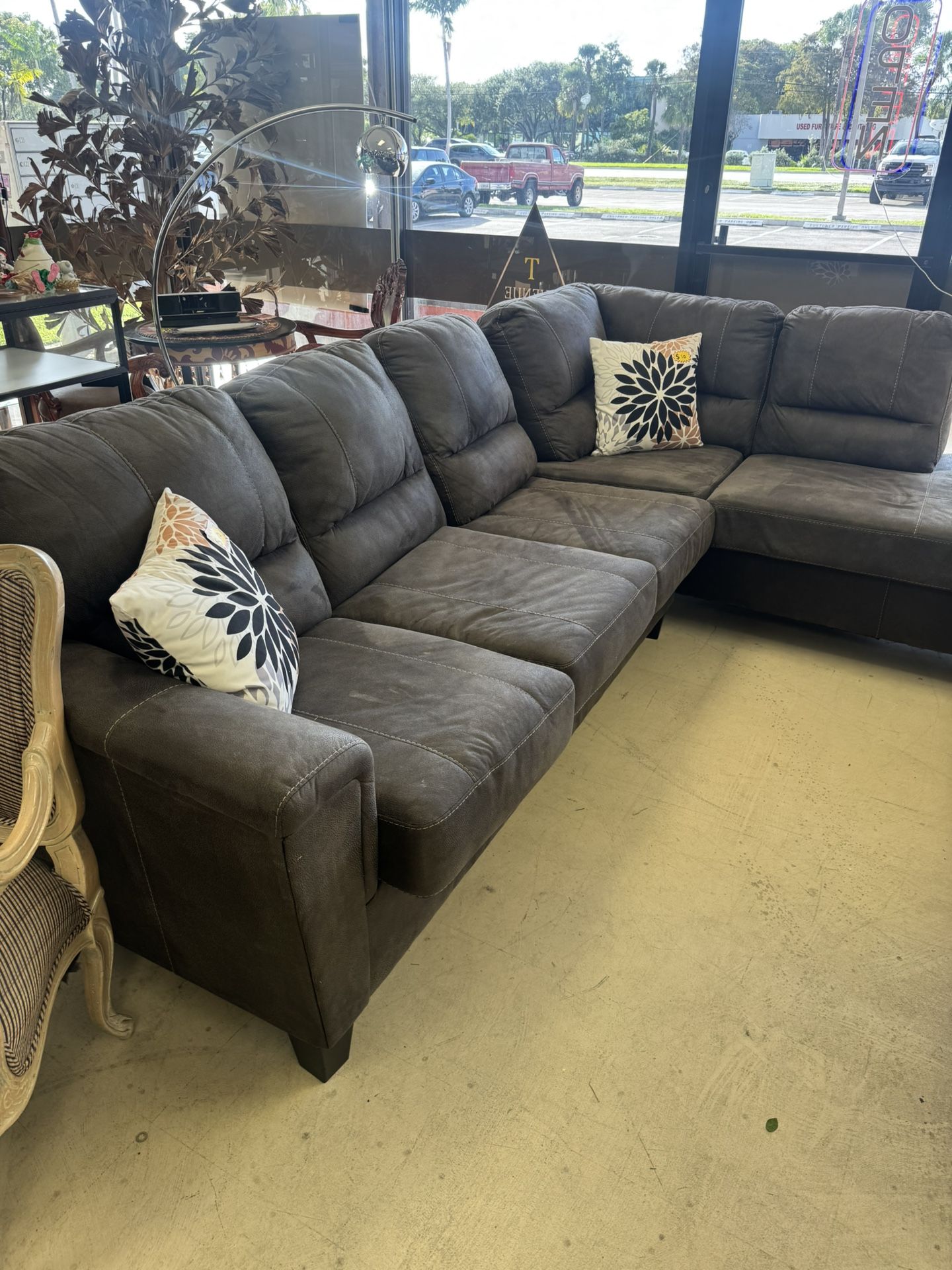 fabric sectional sofa with a chaise lounge -115” x 88” - Excellent Condition- Originally $1599