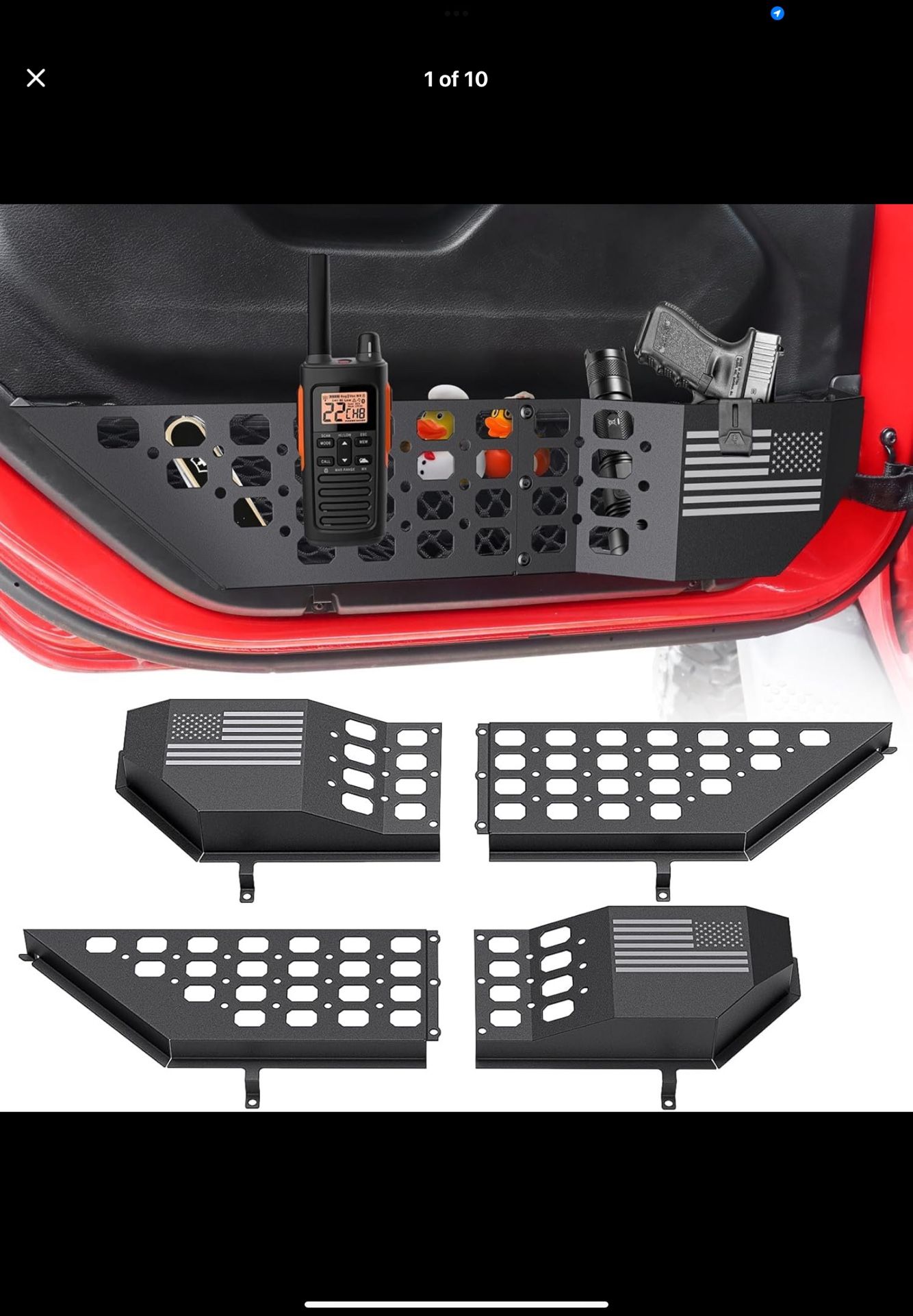 Metal Front Door Pocket Storage Box for Jeep Wrangler JL / Gladiator JT