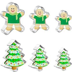Cookie Cutters 6 PCS, Christmas Cookie Cutters by JOB JOL , 3'' to 5''

