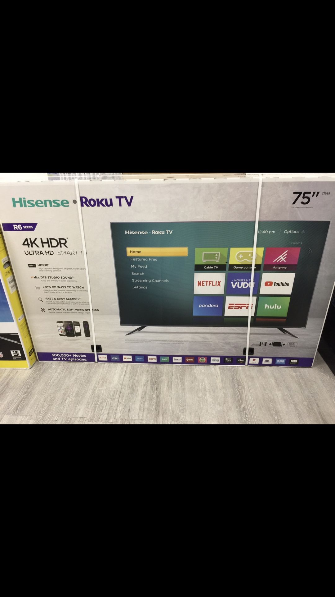 75 INCH HISENSE ROKU 4K SMART TV