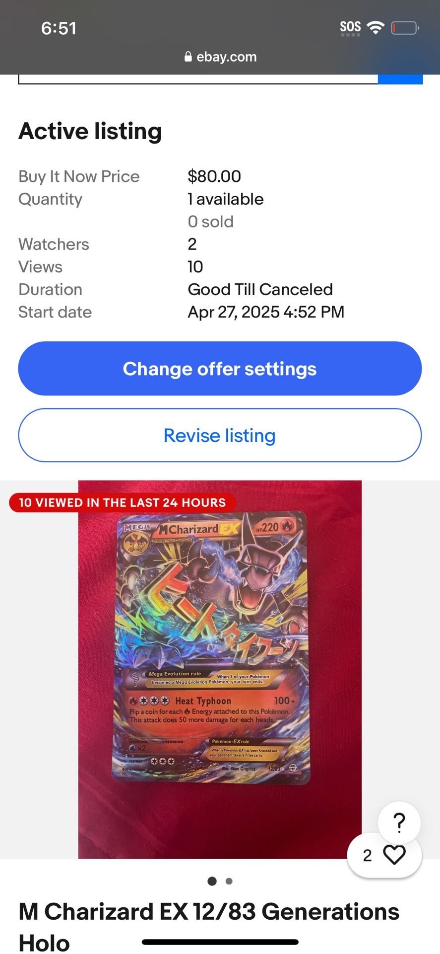 M Charizard EX 12/83 Generations Holo