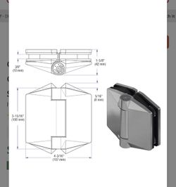 CRL P0L180120BS Brushed Stainless Glass-to-Glass Mount Polaris 120 Series Soft Close Hinge Pair