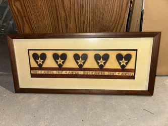 Classic Americana Beautiful Framed Rectangular Artwork Wall Hanging Piece