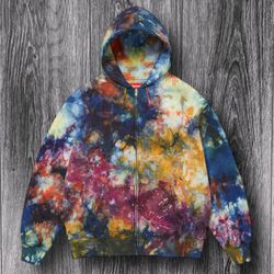 Supreme Overdyed Small Box Zip Up Hooded Sweatshirt ‘Multicolor’ New Size Large