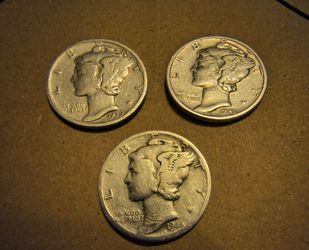 3 Mercury dimes