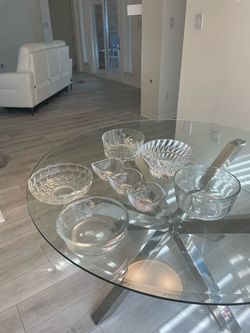 Clear Glass Bowls Mixed Set of 7