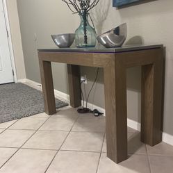 Custom Stainless Steel And Oak Table