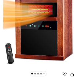 Air Choice Electric Space Heater, 1500W Infrared Heater w/ 3 Heating Mode, Thermostat, Remote Control & 12h Timer, Small Portable Room Heaters for Ind