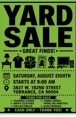 Yard sale 9am