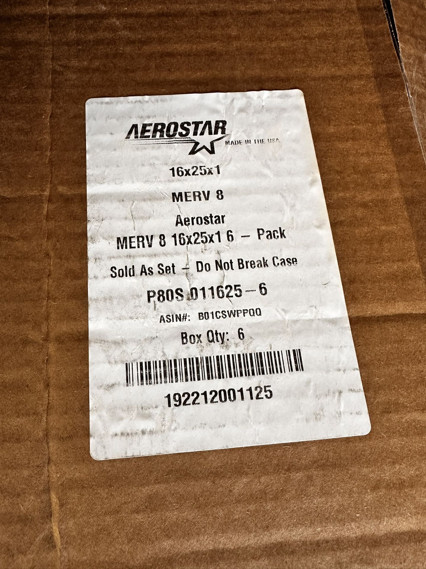 6 Merv 8 Filters 16x25x1