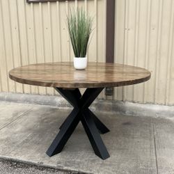 Custom Built Dining Table Solid wood Farmhouse Set Modern Rustic Bench Country Oval Round Counter Breakfast Height Farm house 