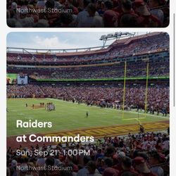 Raiders Vs Commanders 9/21