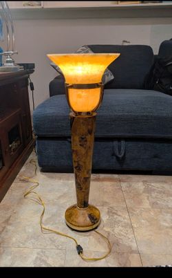 30" x 10" Vintage Garcia Imports Inc Marble Floor Lamp