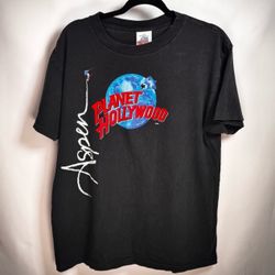Vintage Single Stitch Planet Hollywood Black Graphic T-Shirt