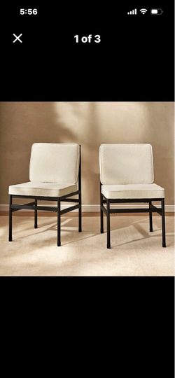 Patio chairs w/ white cushions